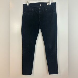 Rag & Bone Black Skinny Corduroy Pants Size 30